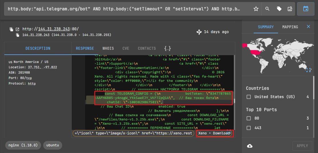 Netlas Query Results Bot Token