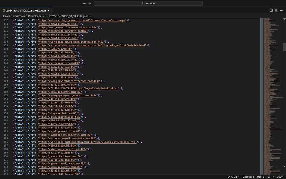 All endpoints in JSON