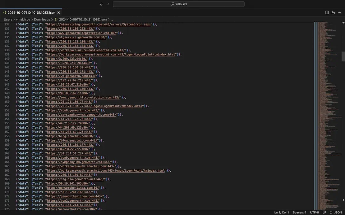 All endpoints in JSON
