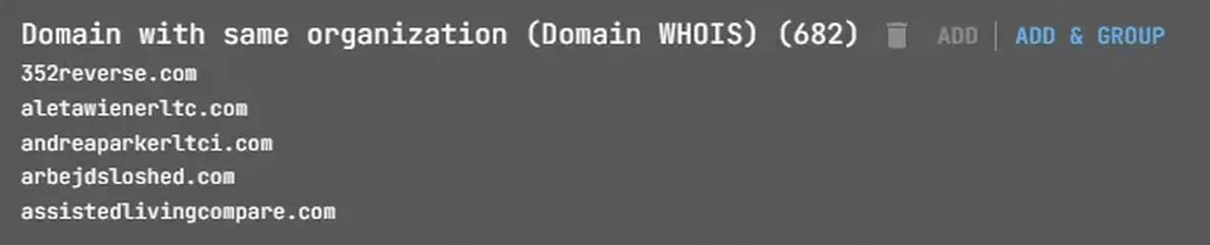 Netlas Discovery Tool organization search by name