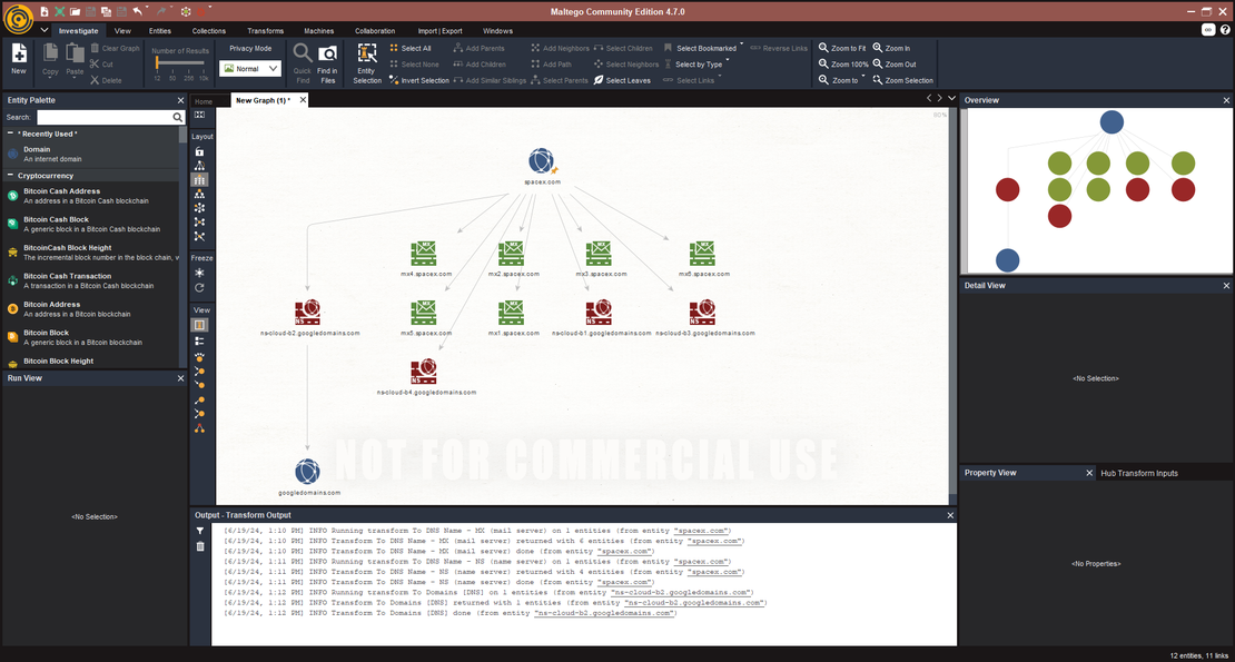 Attack Surface built in Maltego