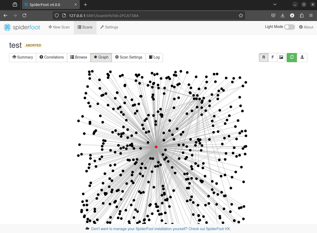 SpiderFoot attack surface
