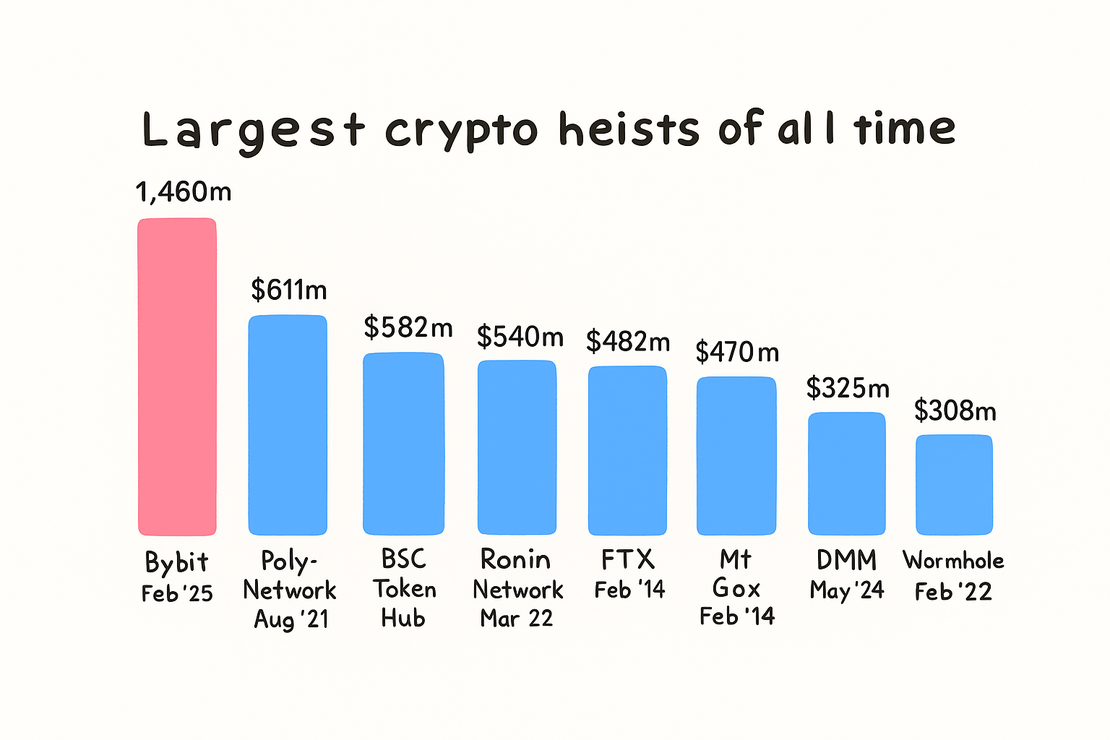 Bybit hack statistics graph