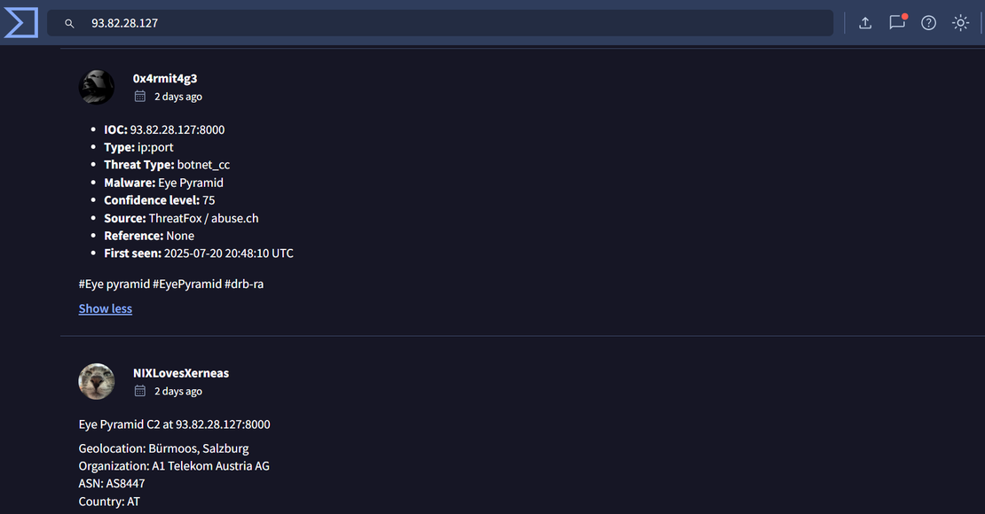 Pyramid C2 VT Scan Community Comments