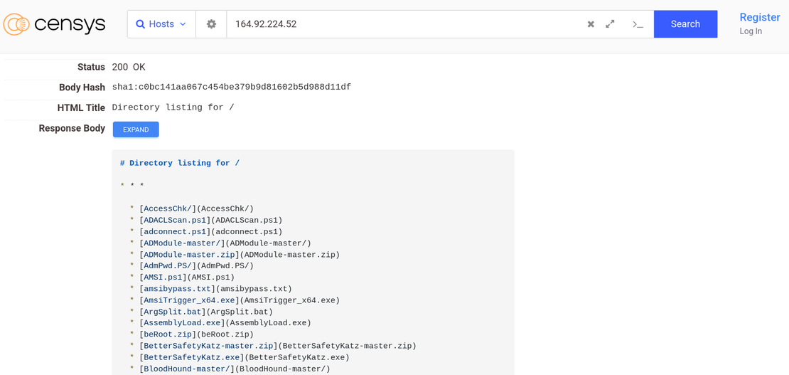 OpenDir Censys Search