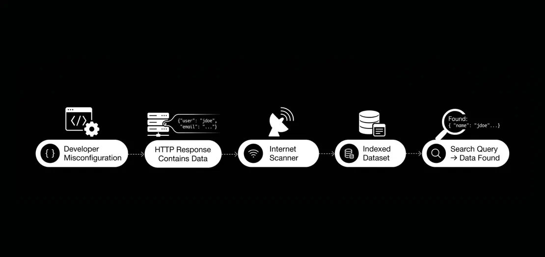 Overview of internal and private data exposure flow