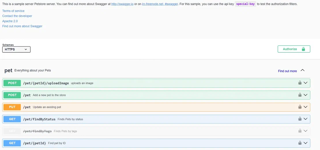 Public Swagger UI API documentation endpoint