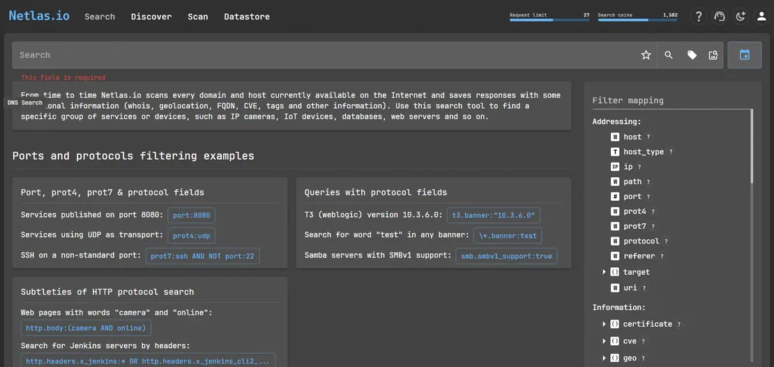 Querying HTTP response data in Netlas