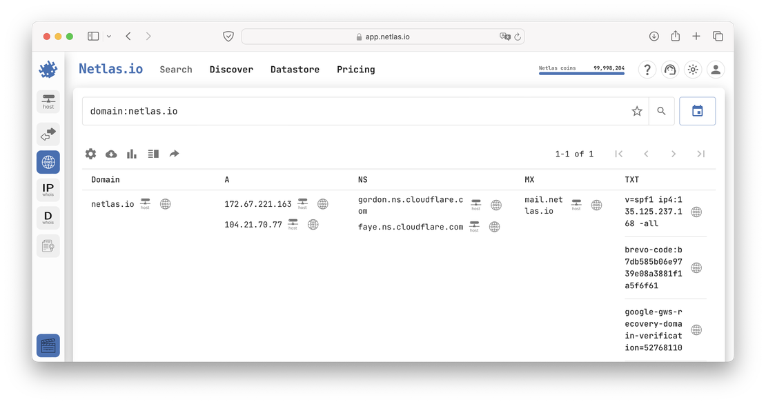Records for netlas.io in Netlas, 2024