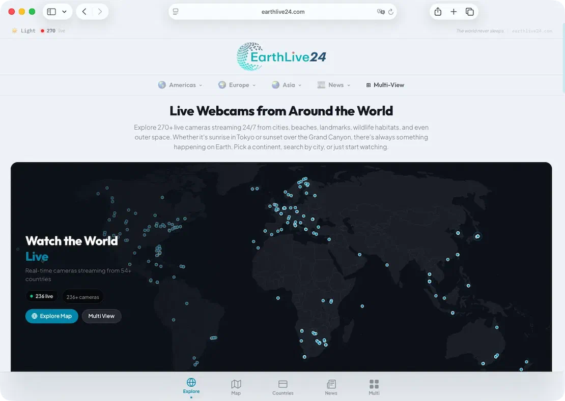 EarthLive24 main page