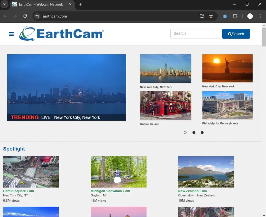 EarthCam main page