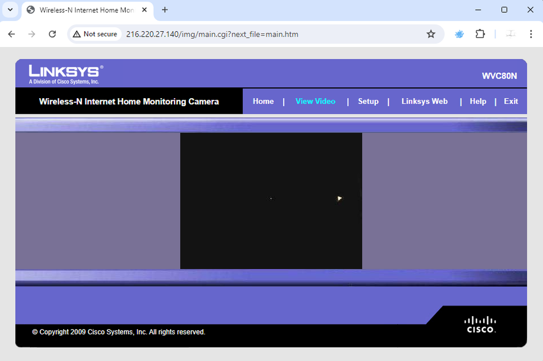 Linksys camera from Netlas
