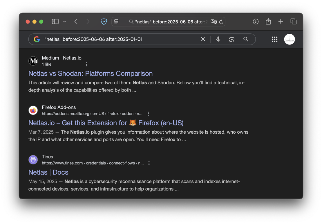 Using after/before dork
