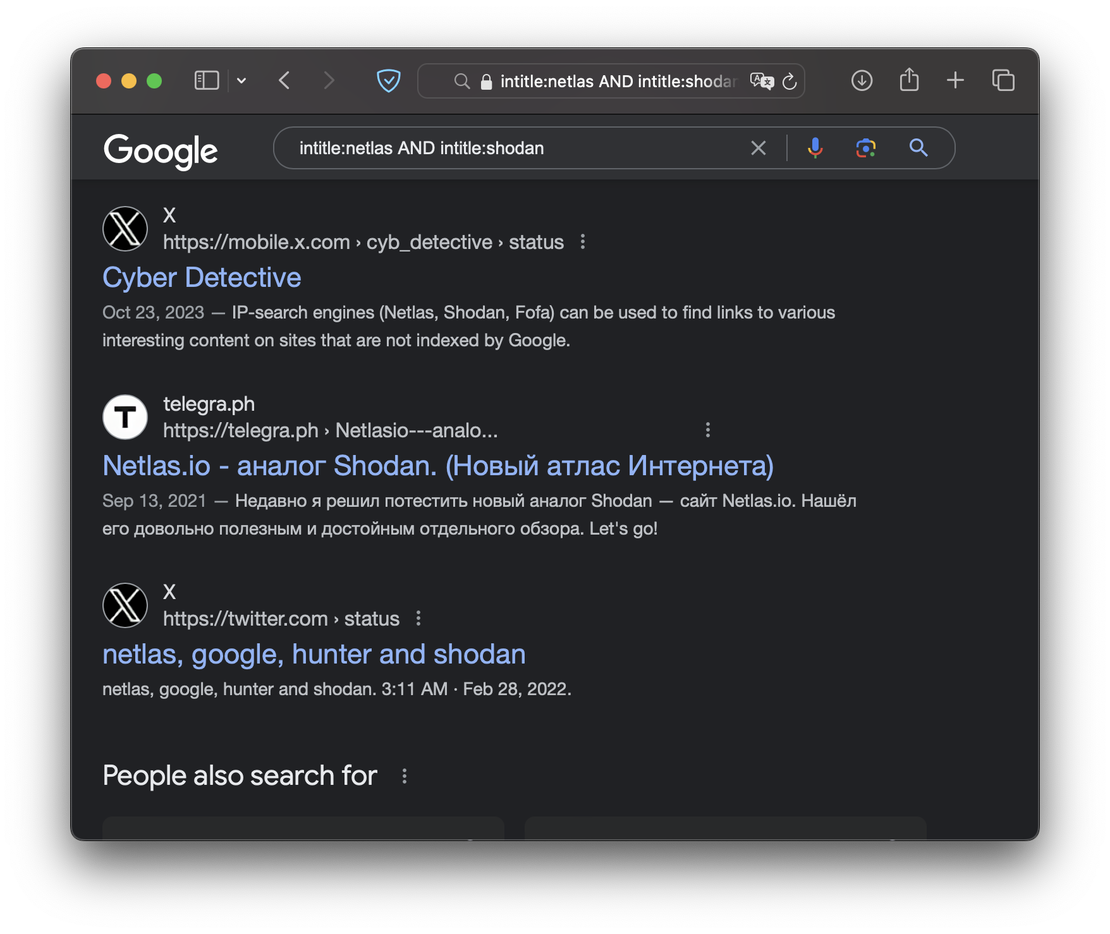 Using two dorks with AND