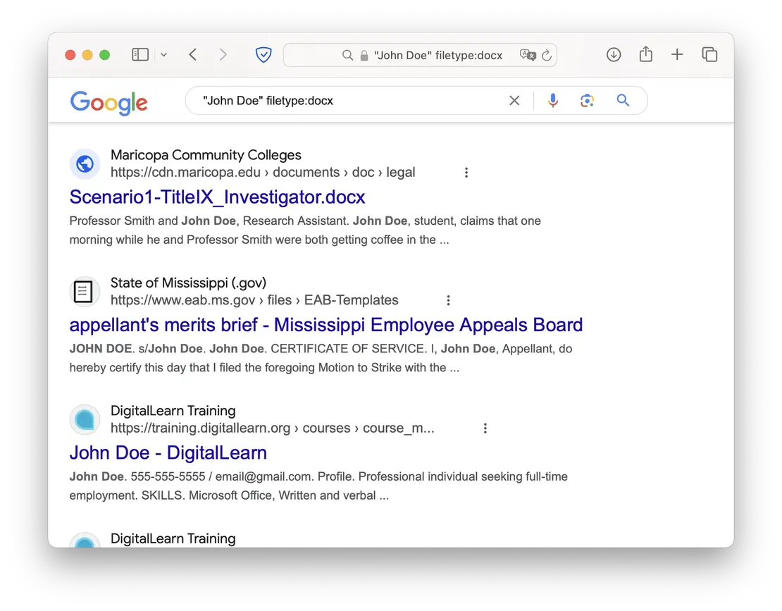 Searching for documents with someone&rsquo;s mention