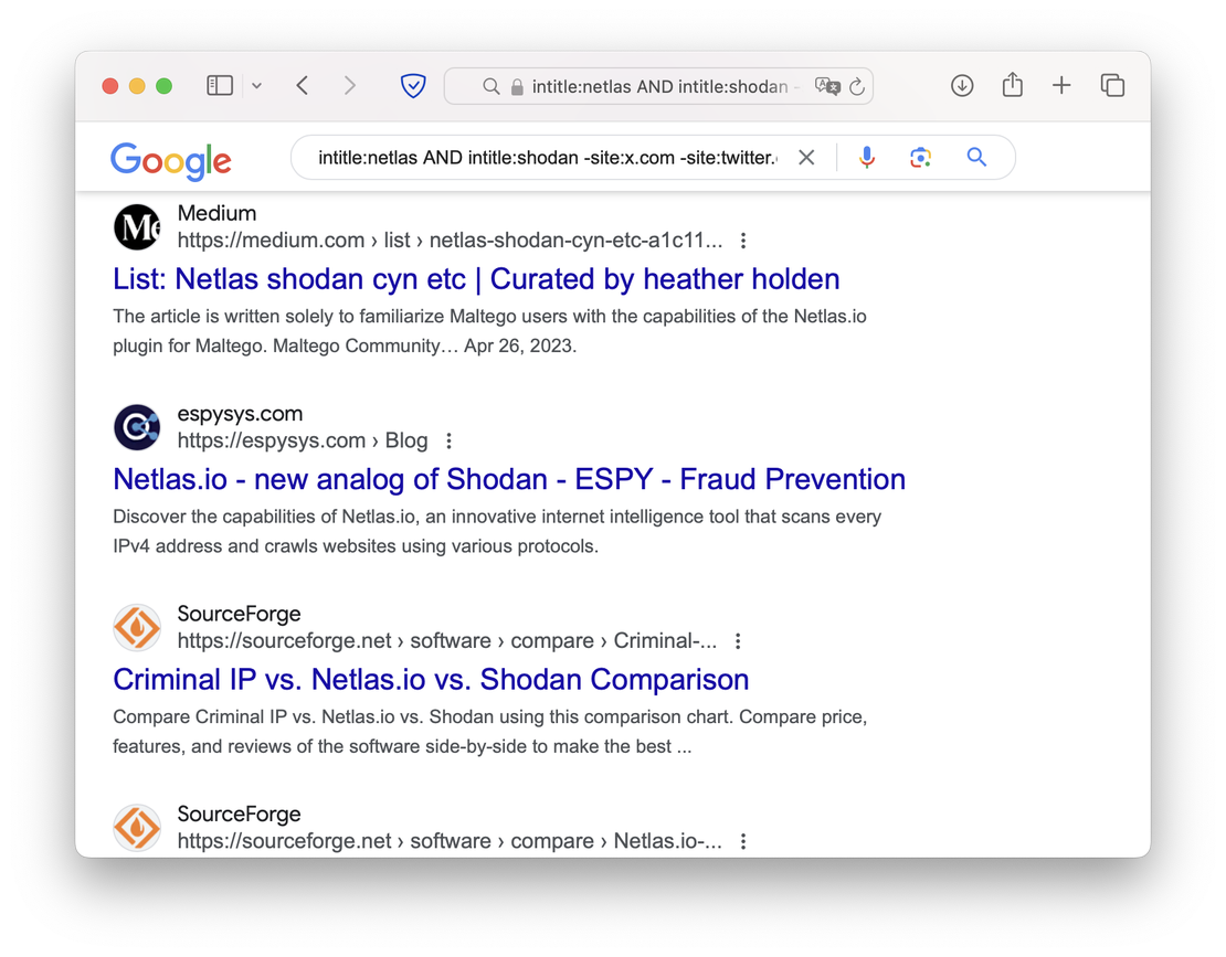 Using dorks with NOT