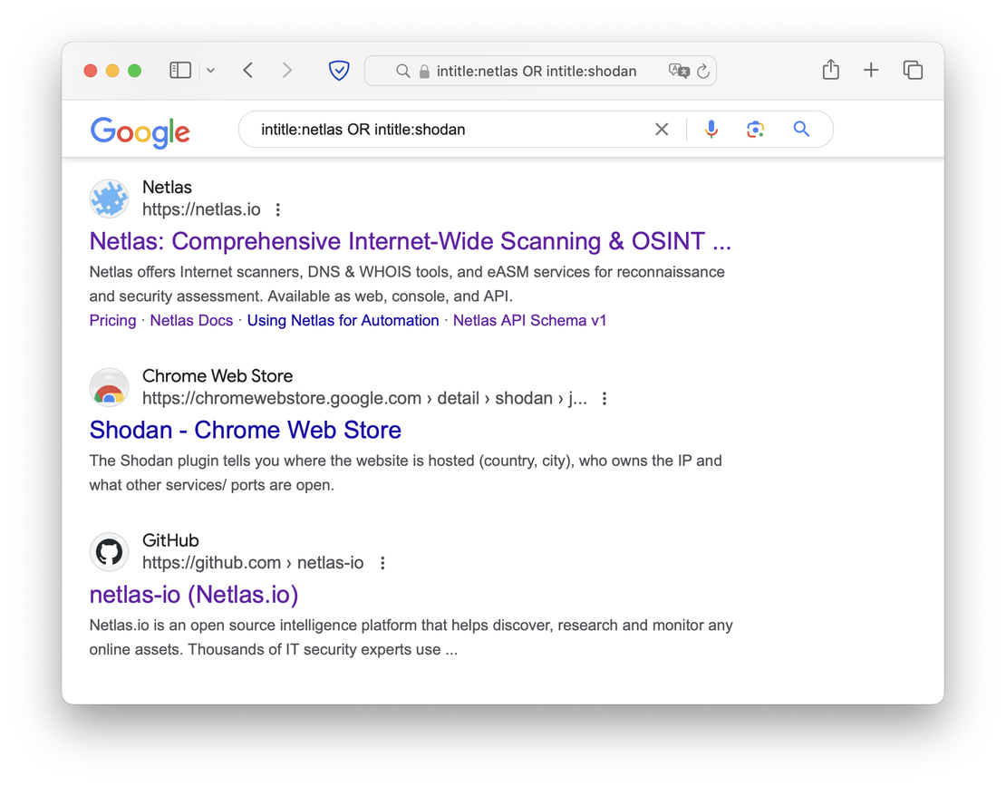 Using two dorks with OR