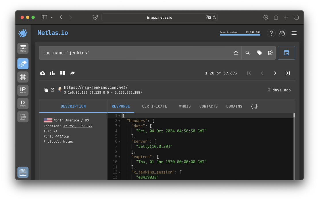 Search by software in Netlas