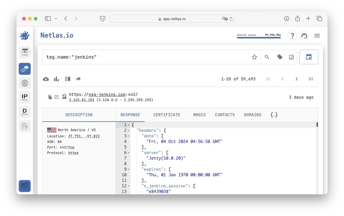 Search by software in Netlas