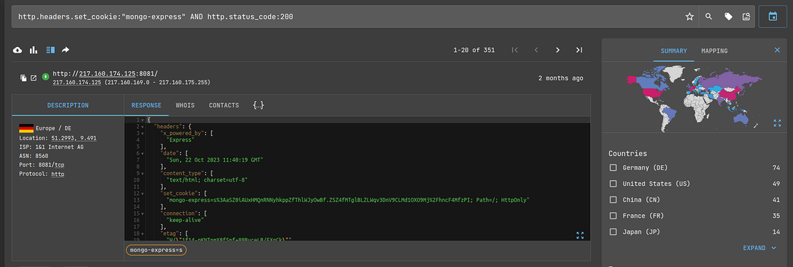 MongoDB Express interfaces exposed without authentication