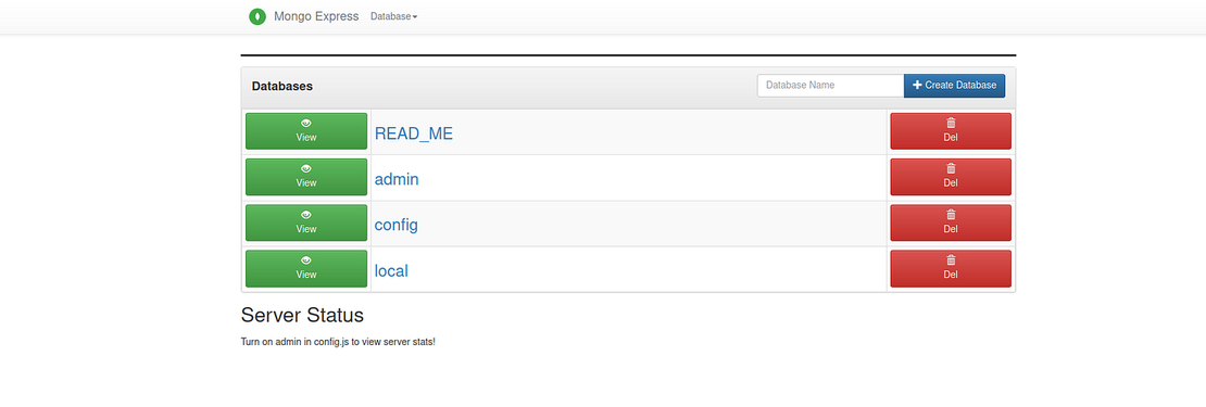 MongoDB Express instance showing ransom note