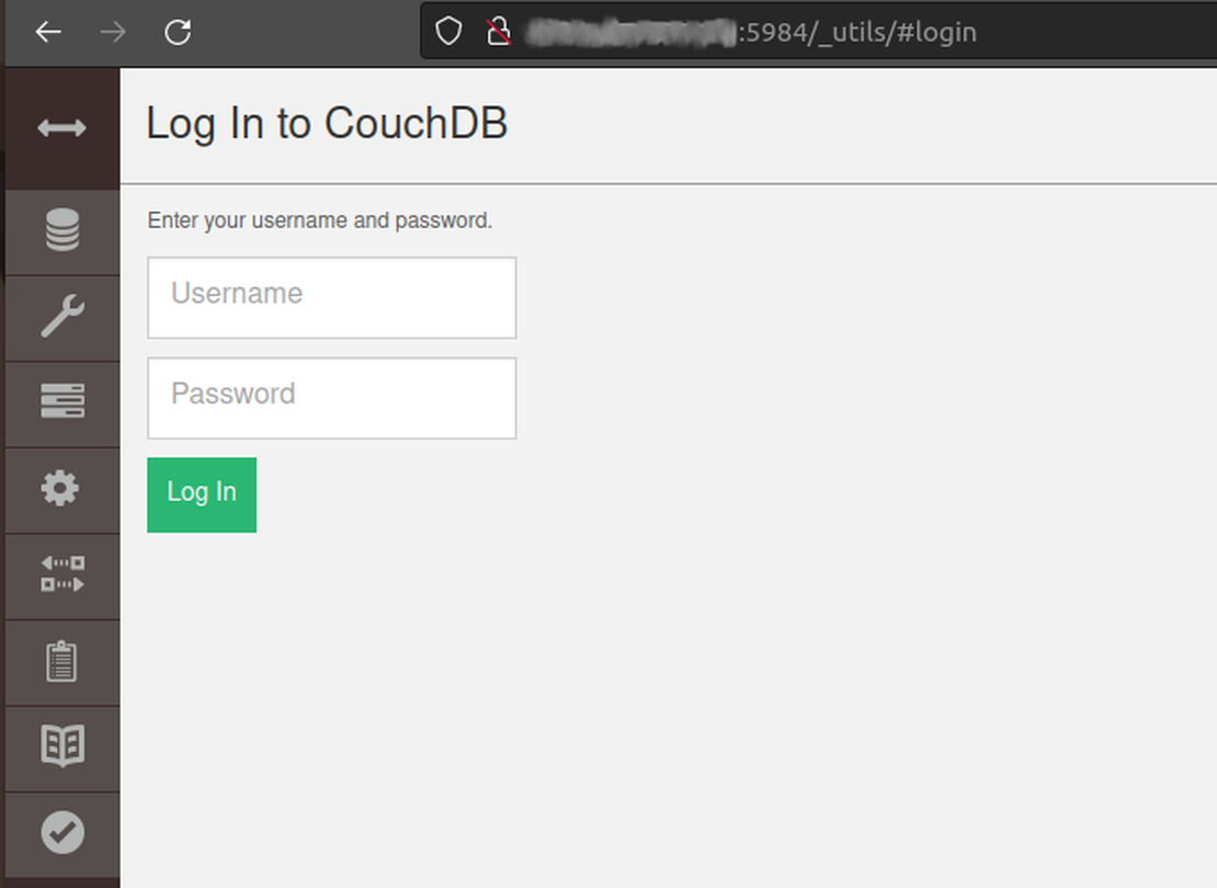 CouchDB interface requesting authentication