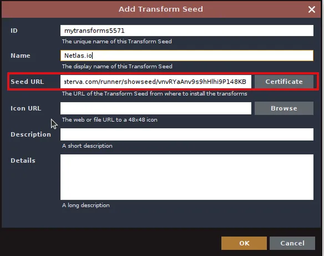 Add Transform Seed