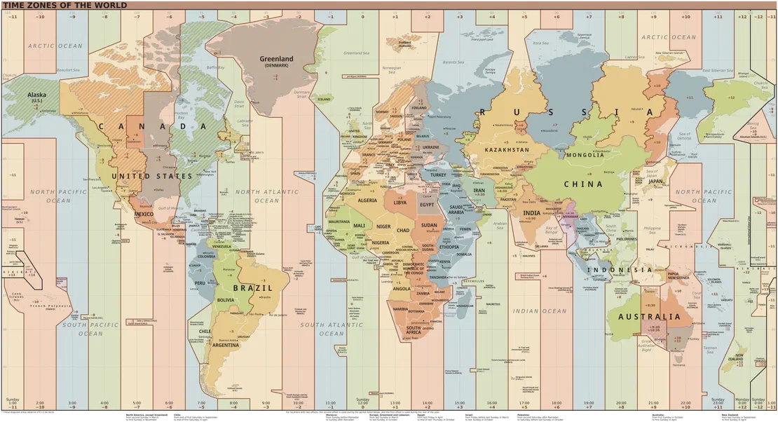 Timezone map