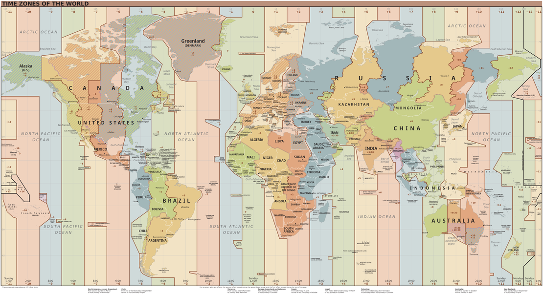 Timezone map