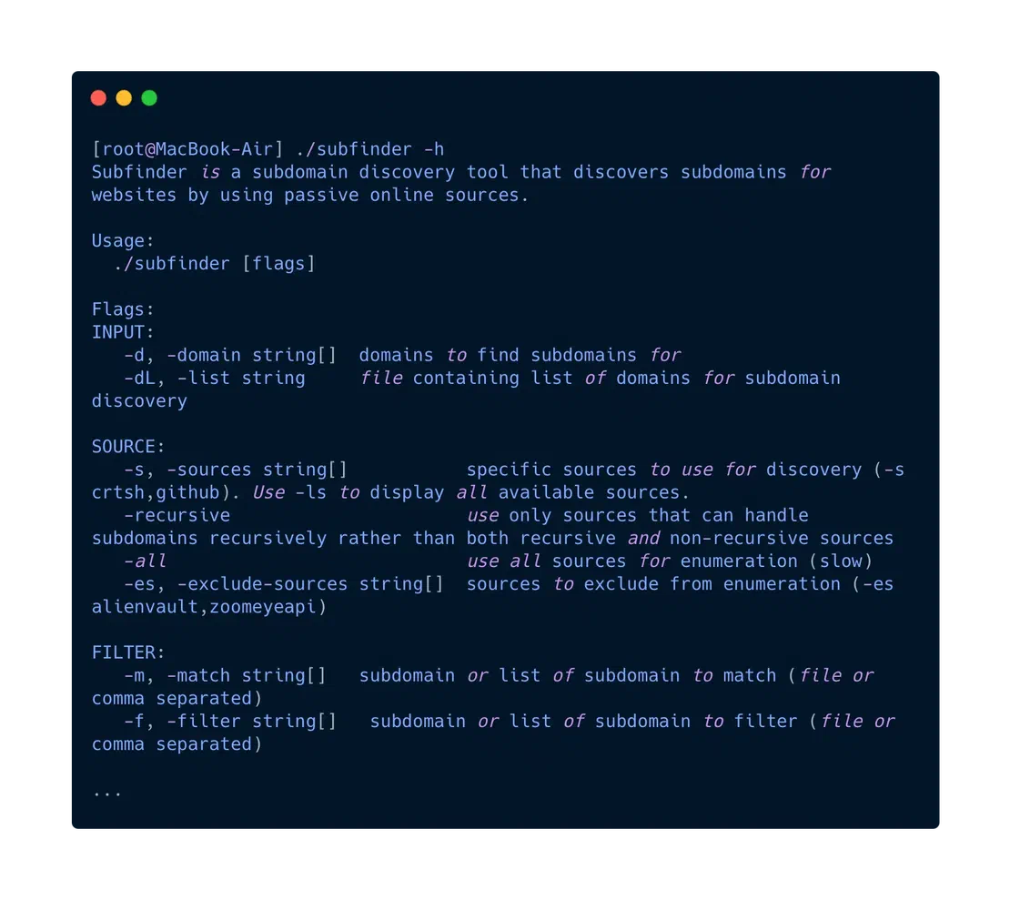 Subfinder Settings
