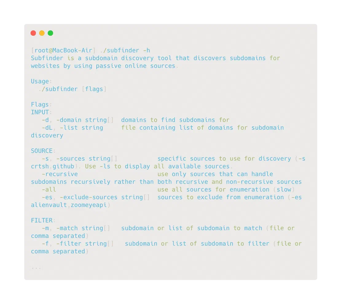 Subfinder Settings