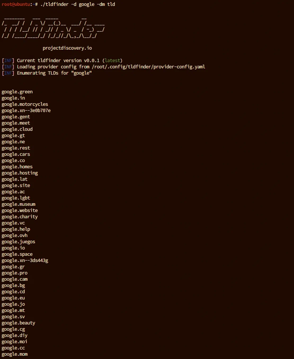 TLDs with google domain