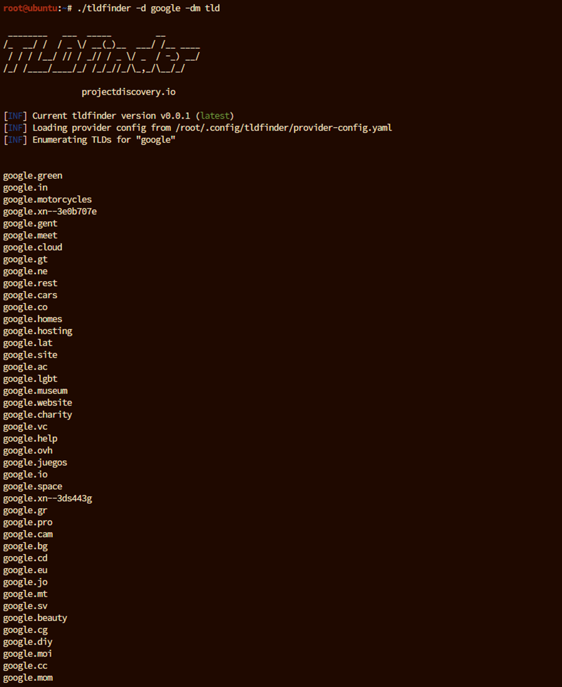 TLDs with google domain