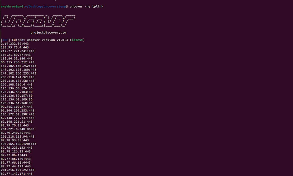First search results