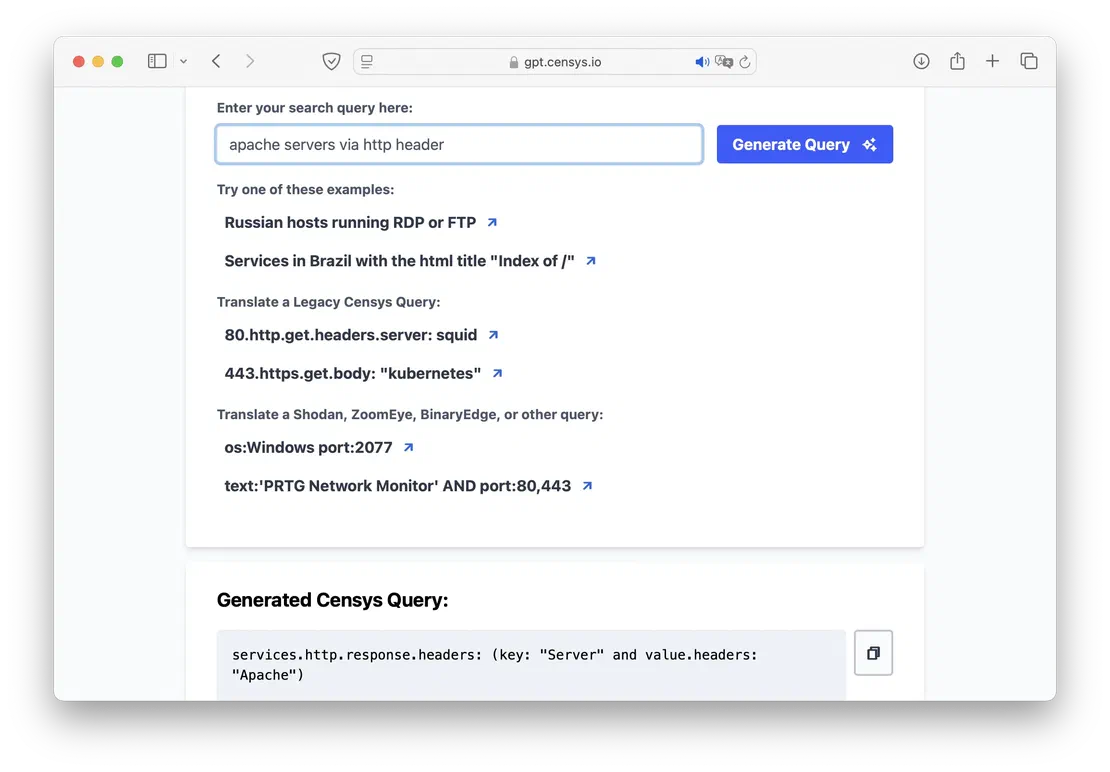 Censys GPT Example