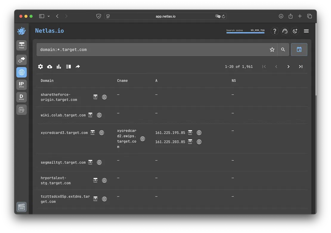 Netlas Subdomains