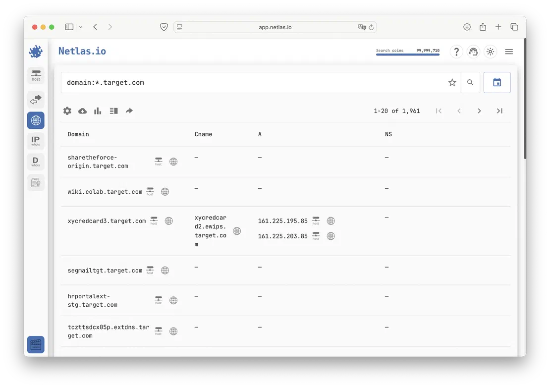 Netlas Subdomains