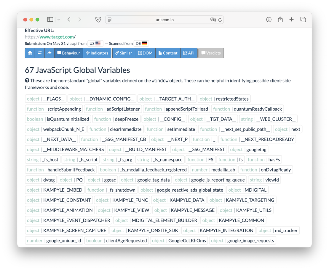 Target.com JS Variables