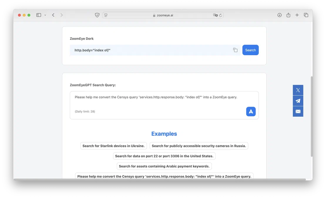AI Search Example
