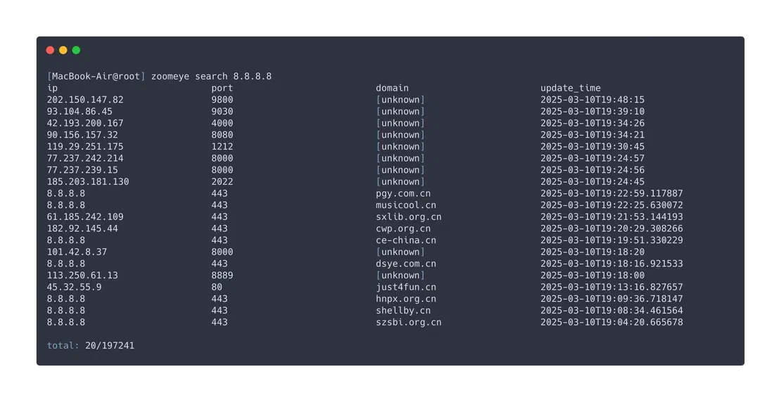 ZoomEye CLI