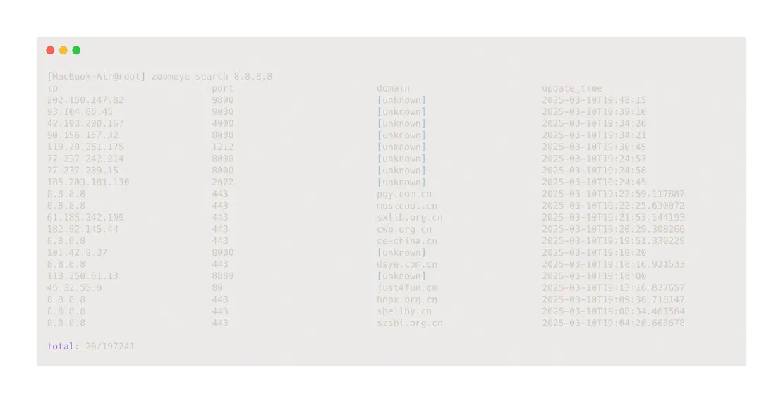 ZoomEye CLI
