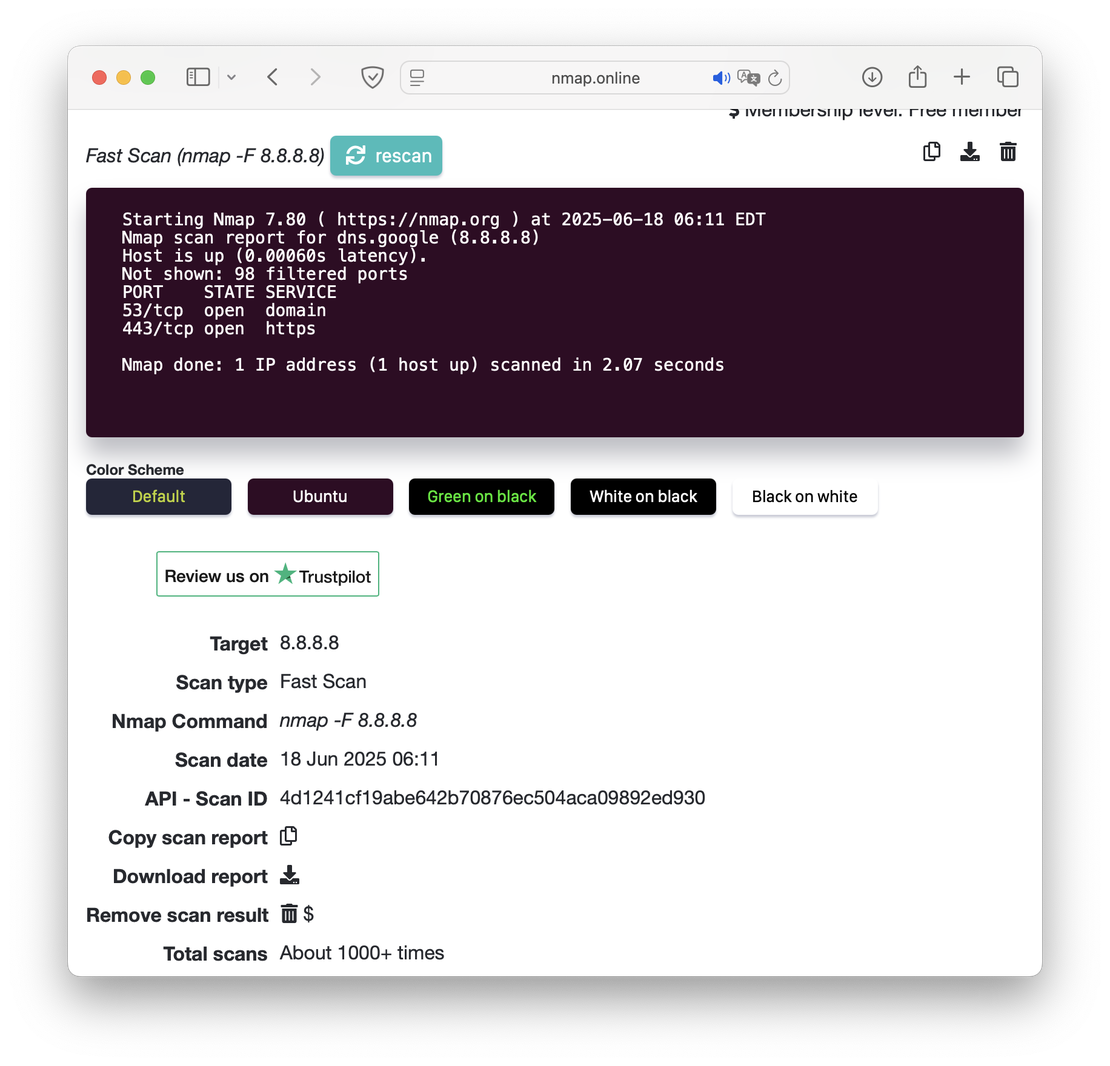 Nmap Online Report