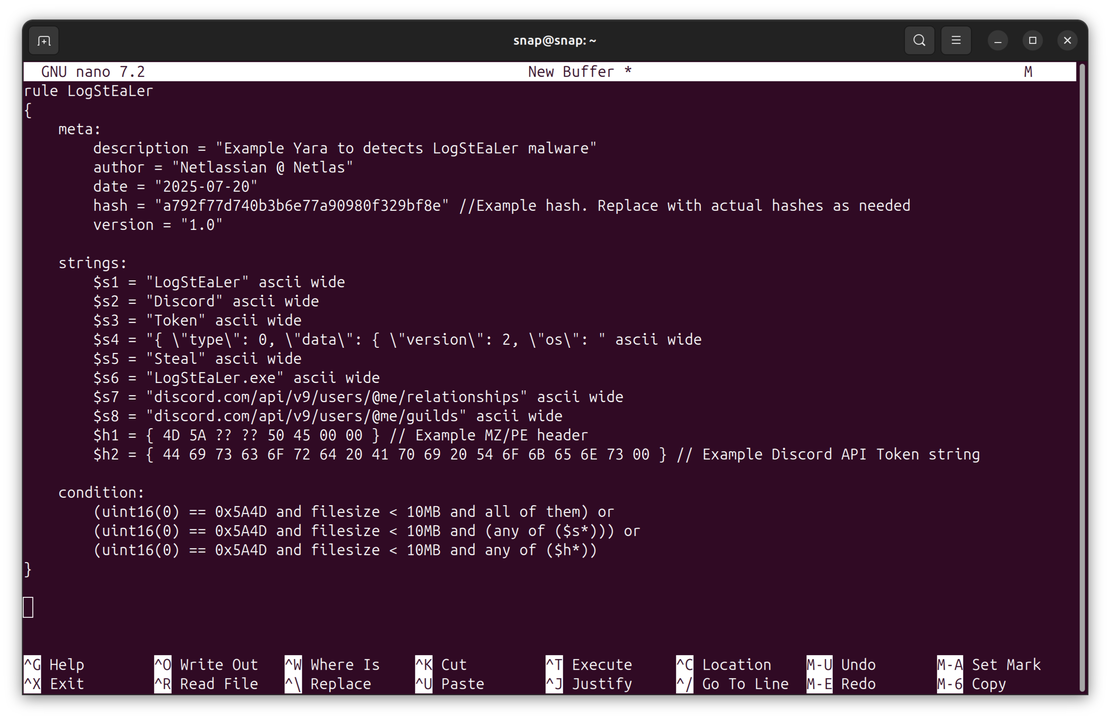 YARA Example - Detect LogStealer