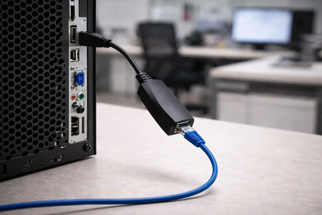 LAN Turtle man-in-the-middle setup between a PC and Ethernet cable (connection diagram)
