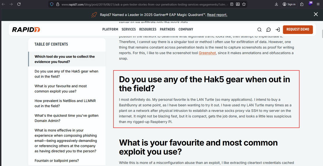Covert network implant example in an office environment during an authorized pentest (use case)