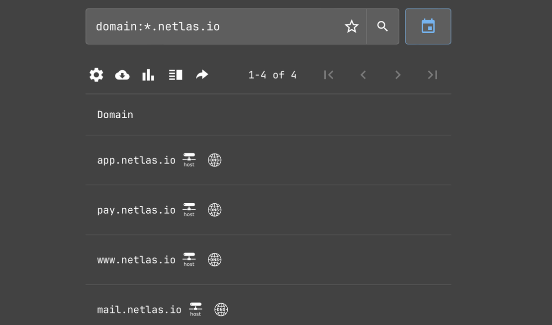 Netlas DNS Lookup - Subdomains lookup