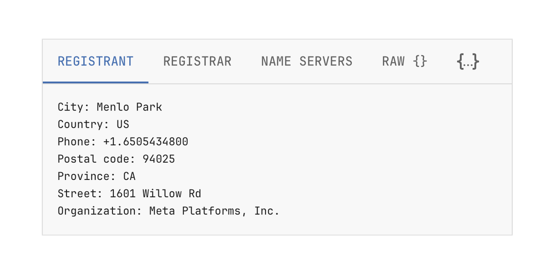 Netlas Domain WHOIS Lookup - Registrant Data