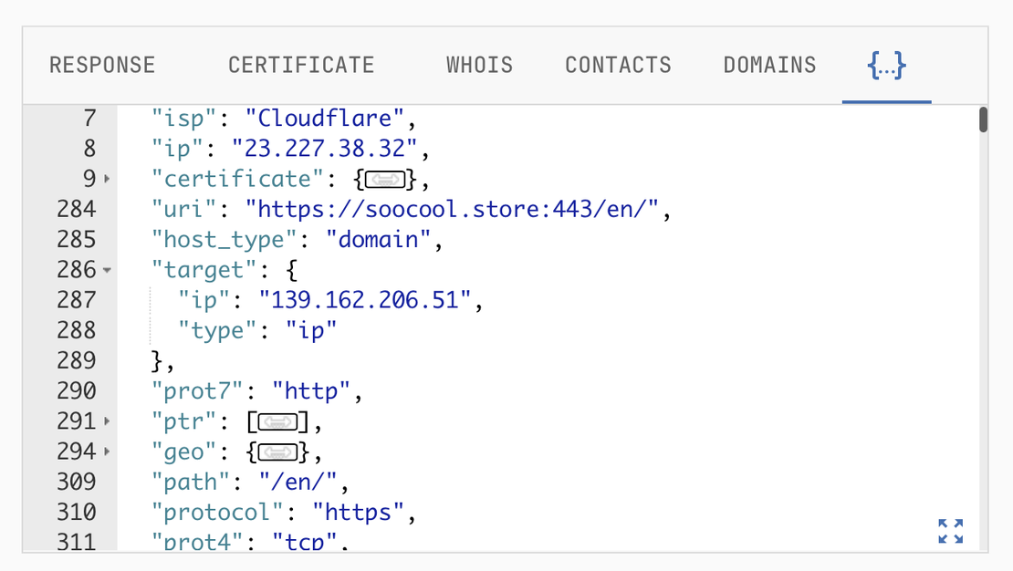 Netlas internet scan data - Response fields