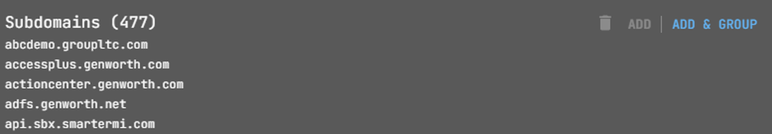 Subdomains search in Netlas